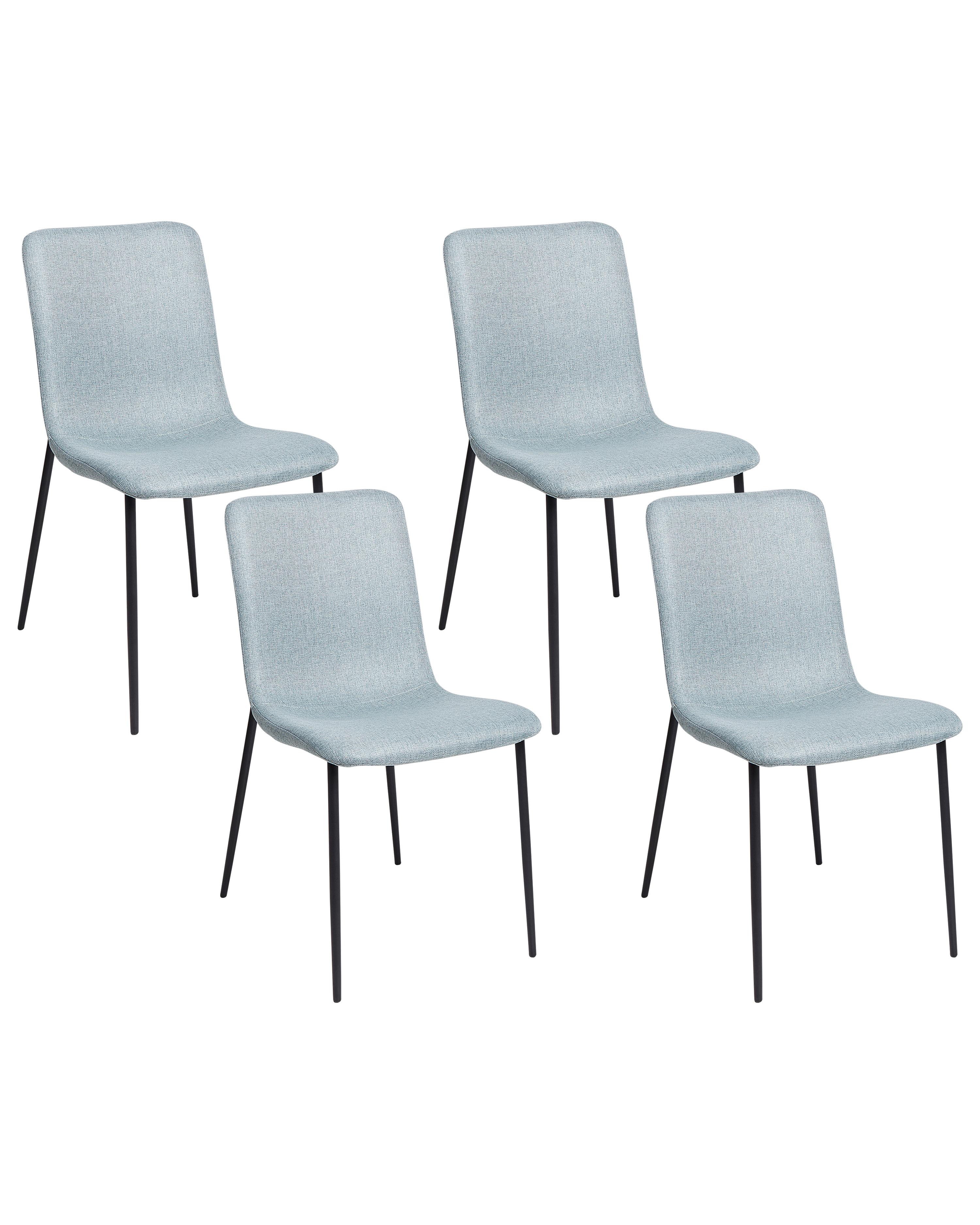 Set of 4 Dining Chairs GLENDIVE Fabric Light Blue