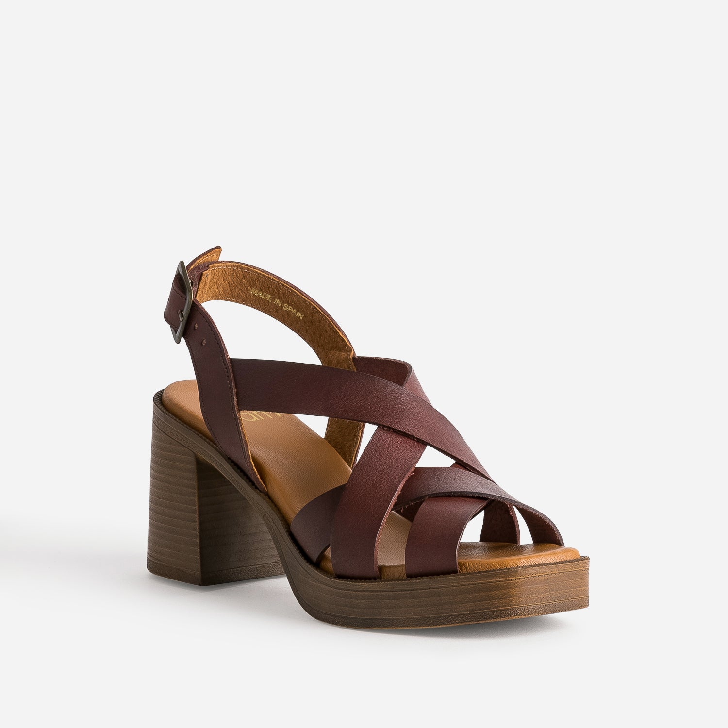 Sandale prune en cuir éco-conçu