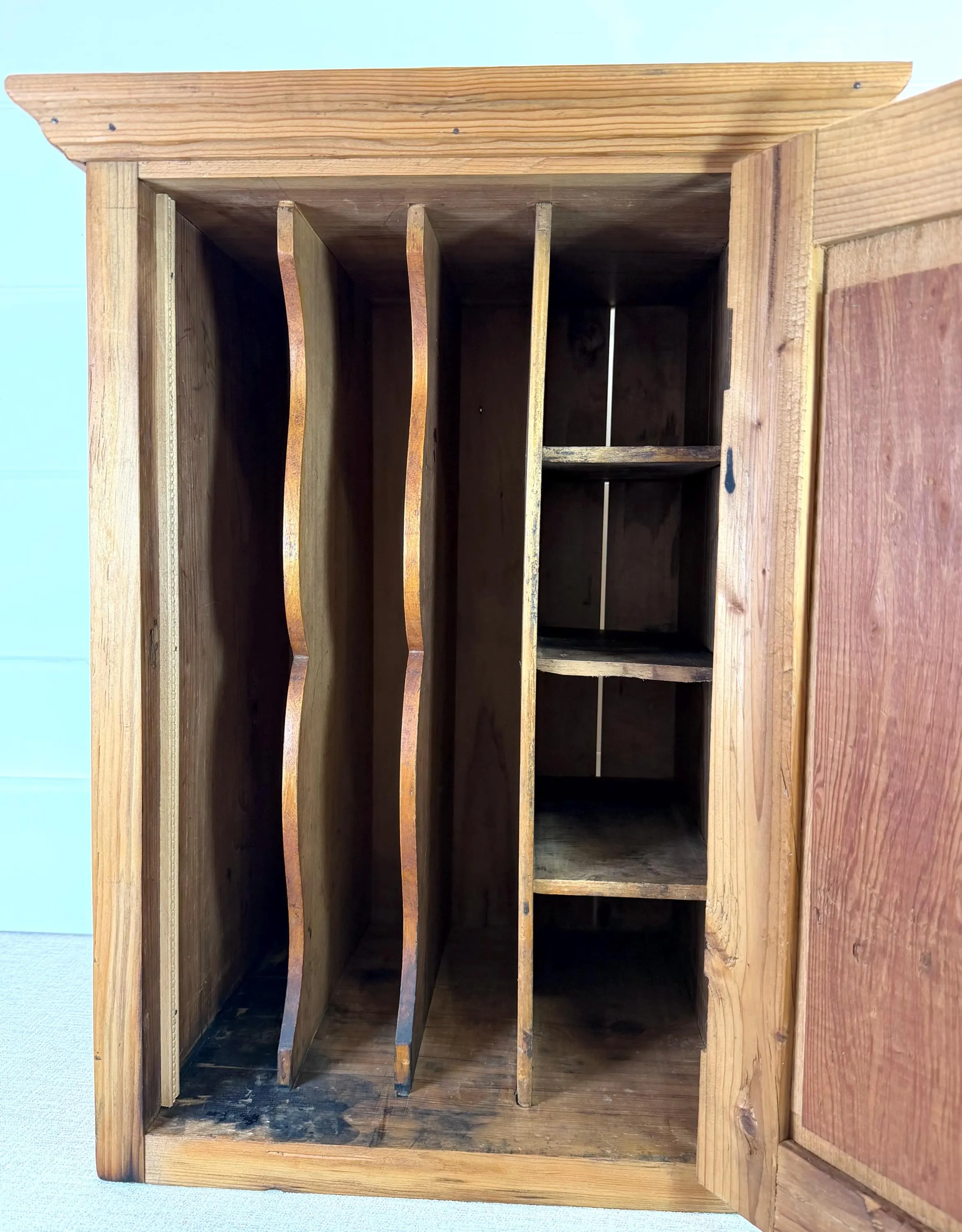 Vintage Wood Vertical File Cabinet: Rustic Farmhouse Storage