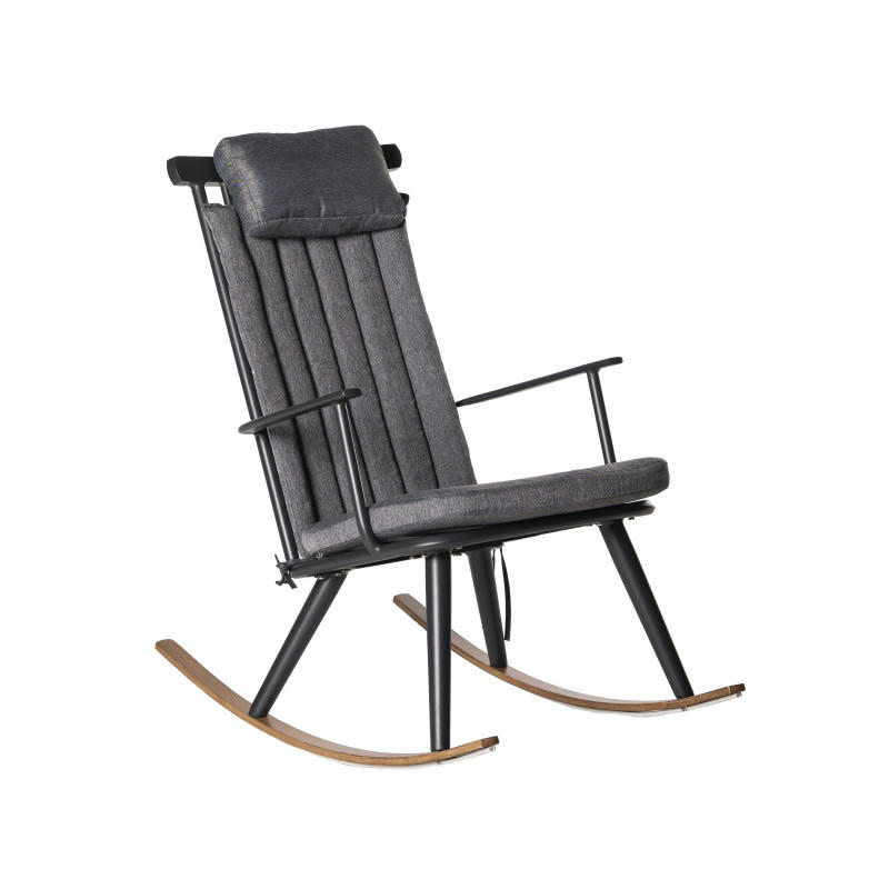 CARLA - Rocking chair extérieur en aluminium et composite gris