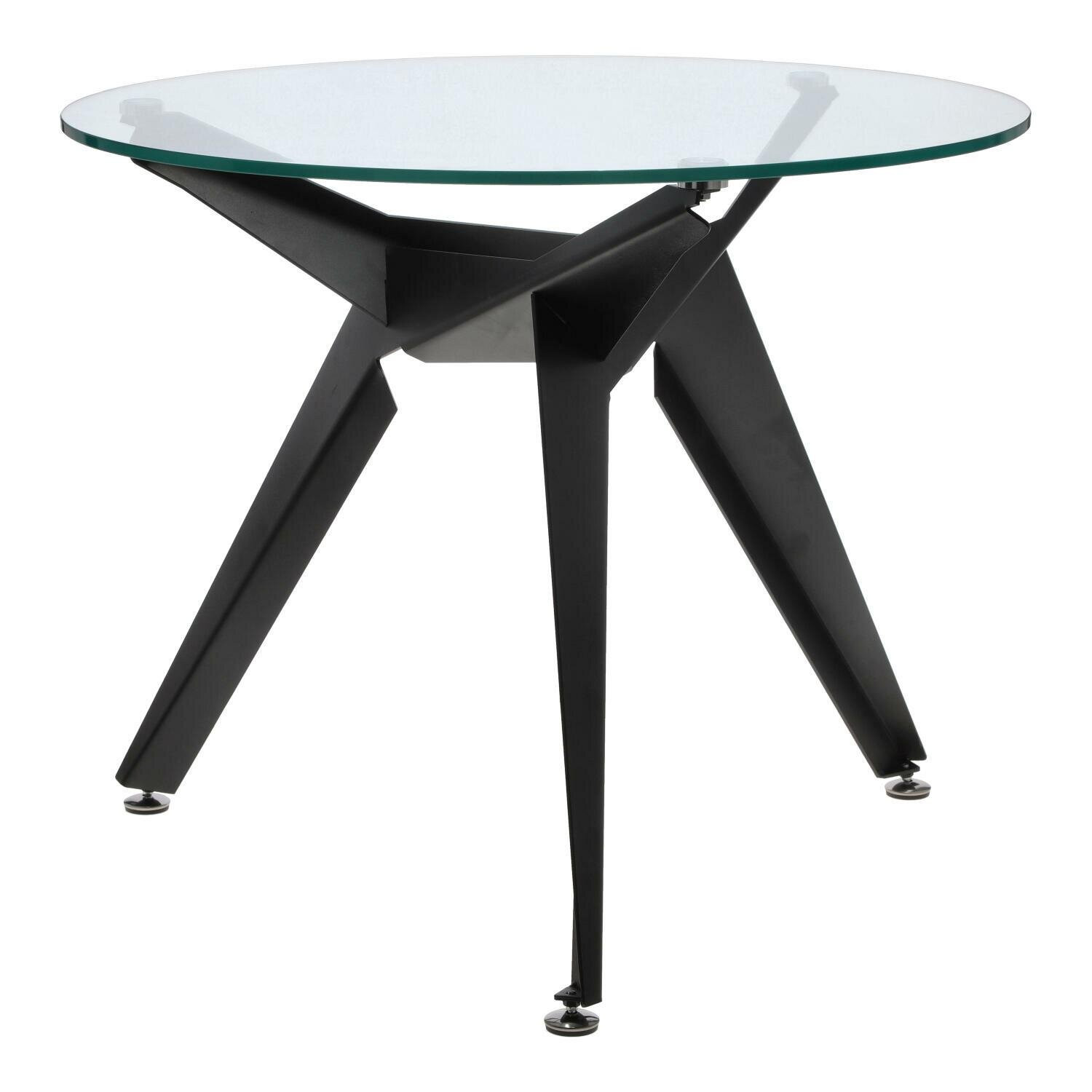 STÓŁ Troy SZKLANY BLAT okrągły 90 cm transparentny/czarny