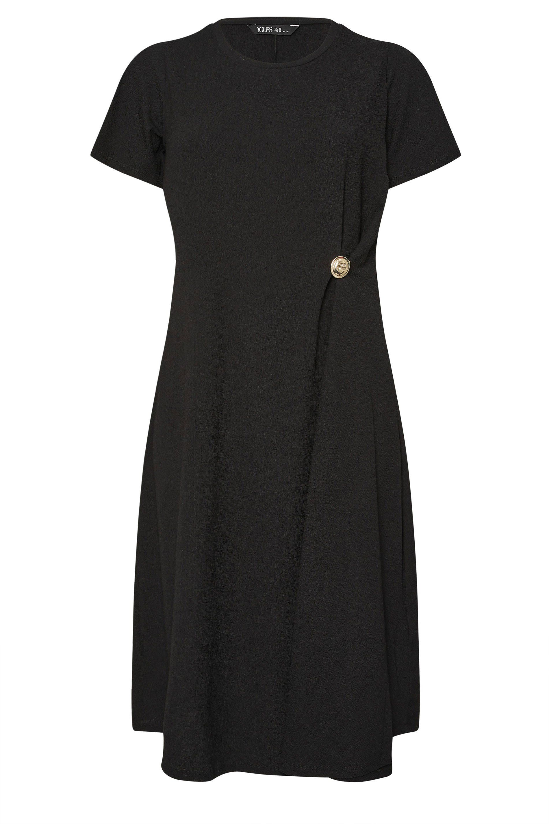 Yours Button Detail Textured Dress