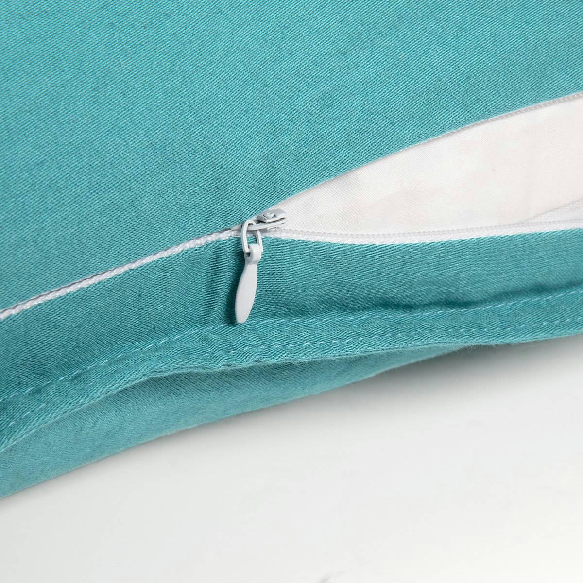 PALERME - Taie d'oreiller en satin de coton lavé bleu 30 x 40 cm