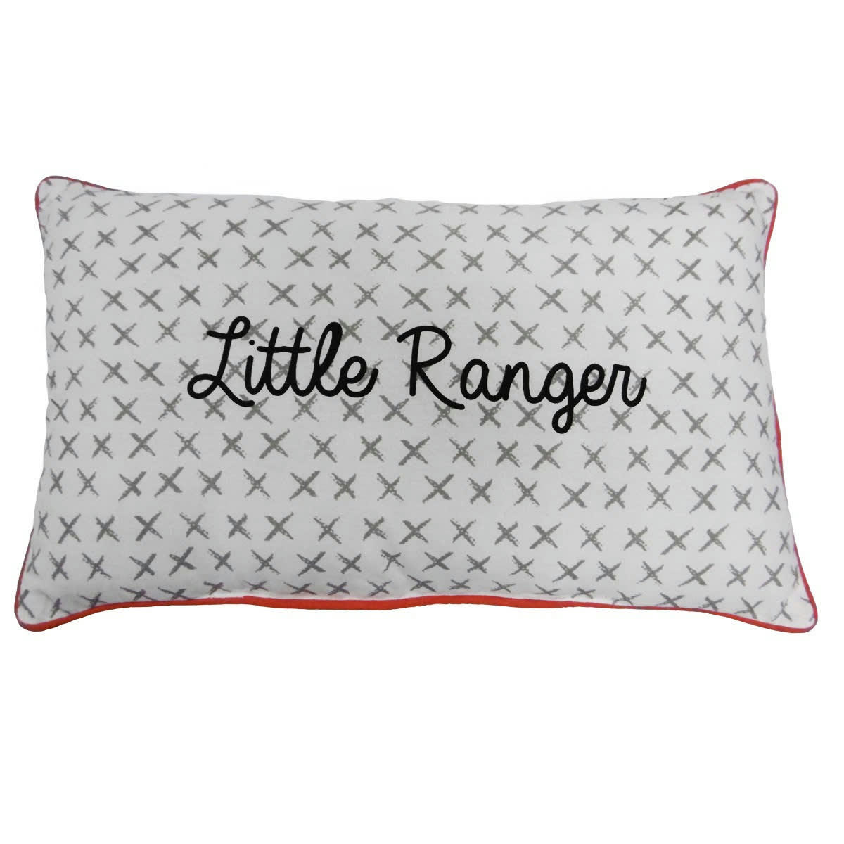 KIDS - Coussin coton blanc avec motifs et inscription 30x50cm