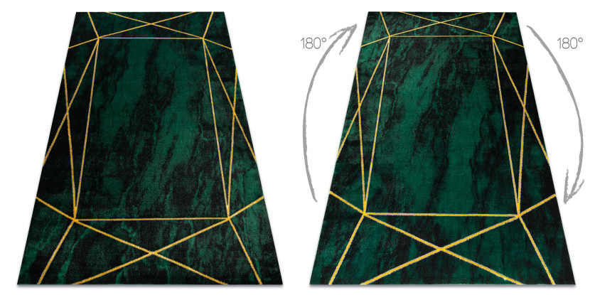 Dywan EMERALD ekskluzywny 1022 glamour, stylowy geometryczny, 80x150 cm