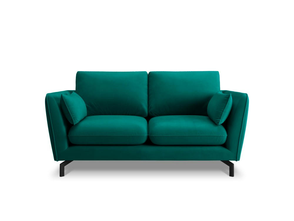 PODIUM - Canapé 2 places en velours pétrole