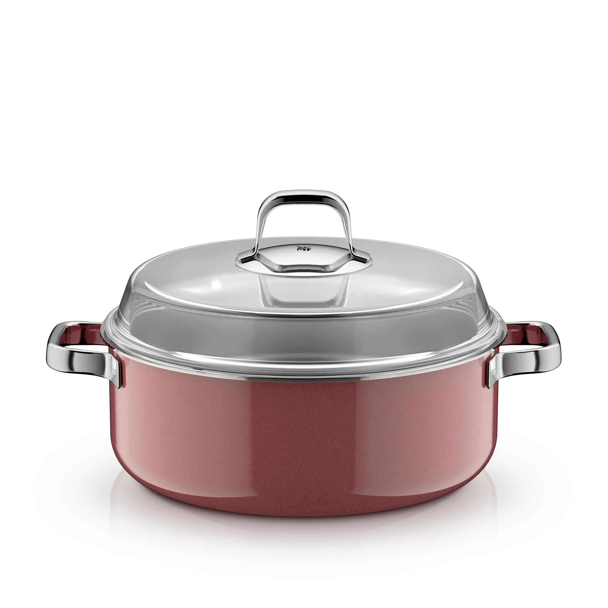 Fusiontec Mineral Pro, Round Roaster With Lid, 28 cm, Rose Quartz