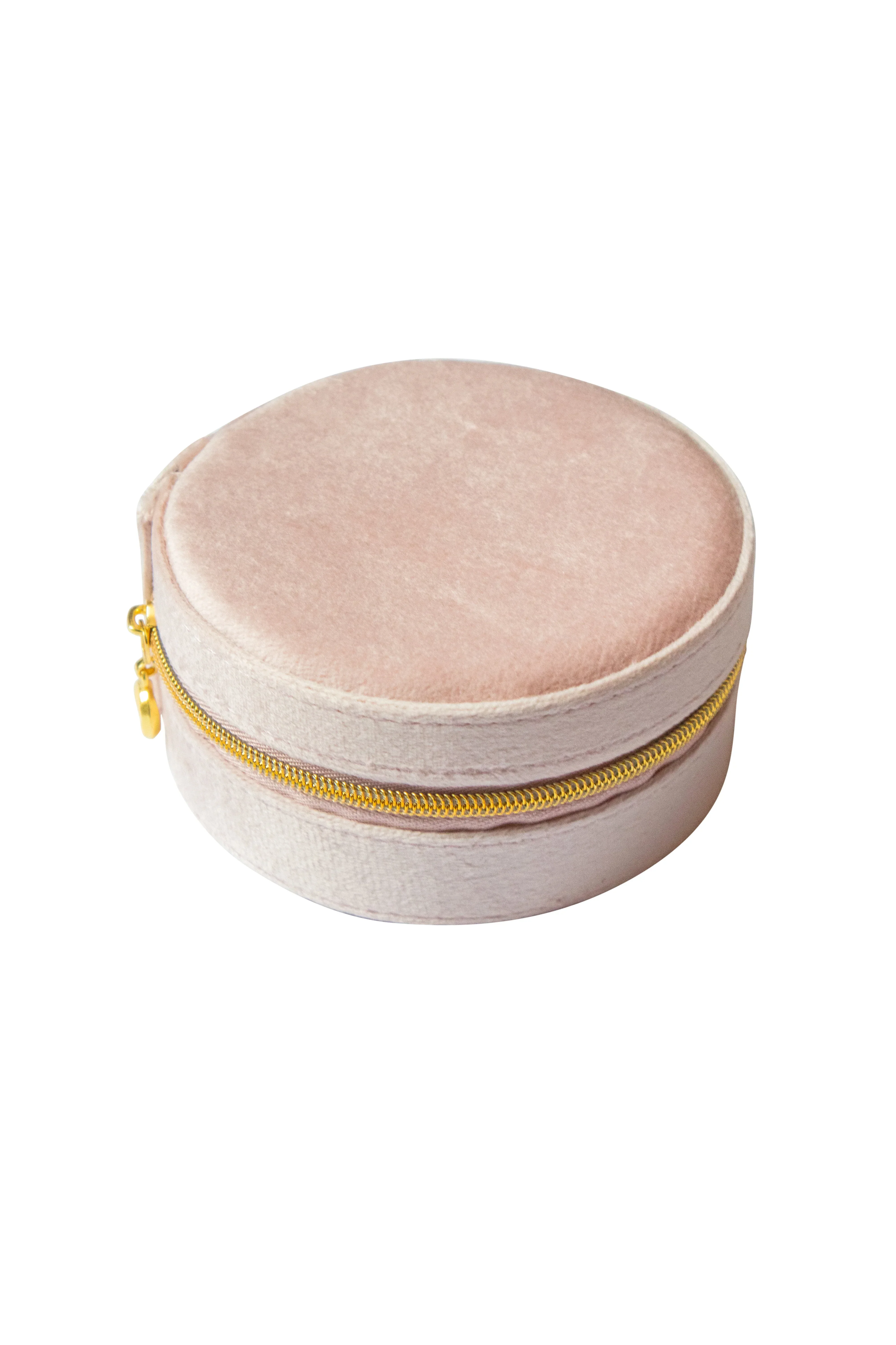 Round Jewelry Travel Case in Pink