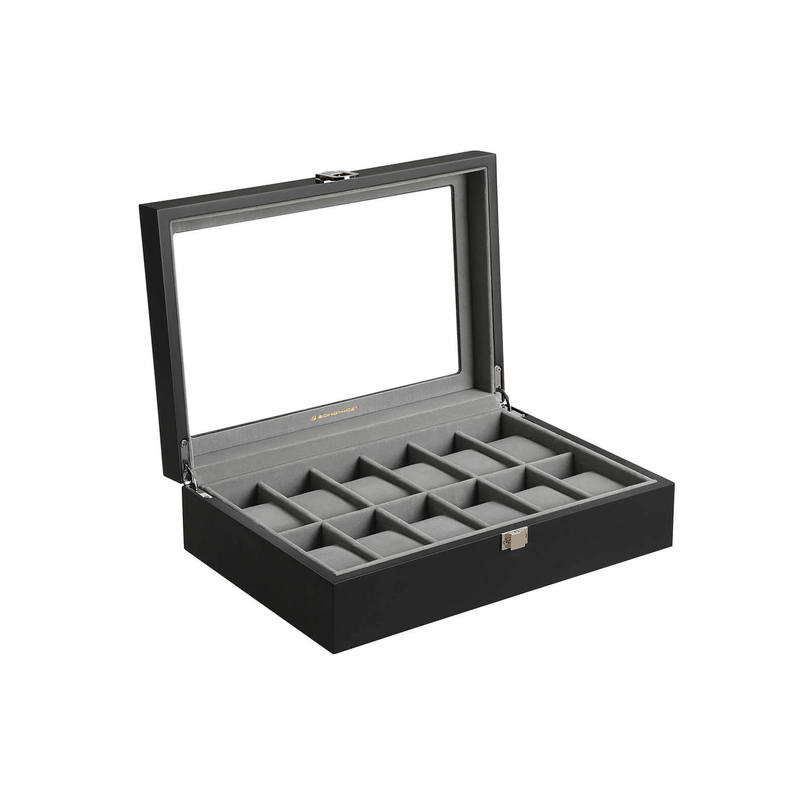 Boîtes à montres 12 cases gris