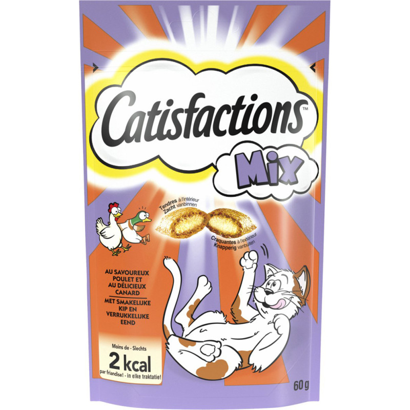 Friandise pour chat au poulet et au canard 0,06 kg CATISFACTIONS