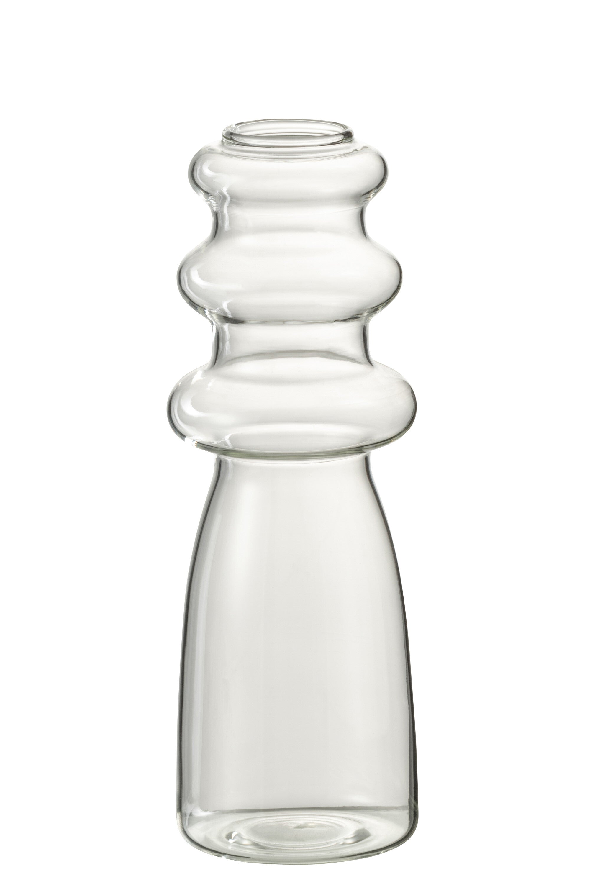 J-Line vaas Luna - glas - transparant - large - 21 cm hoog