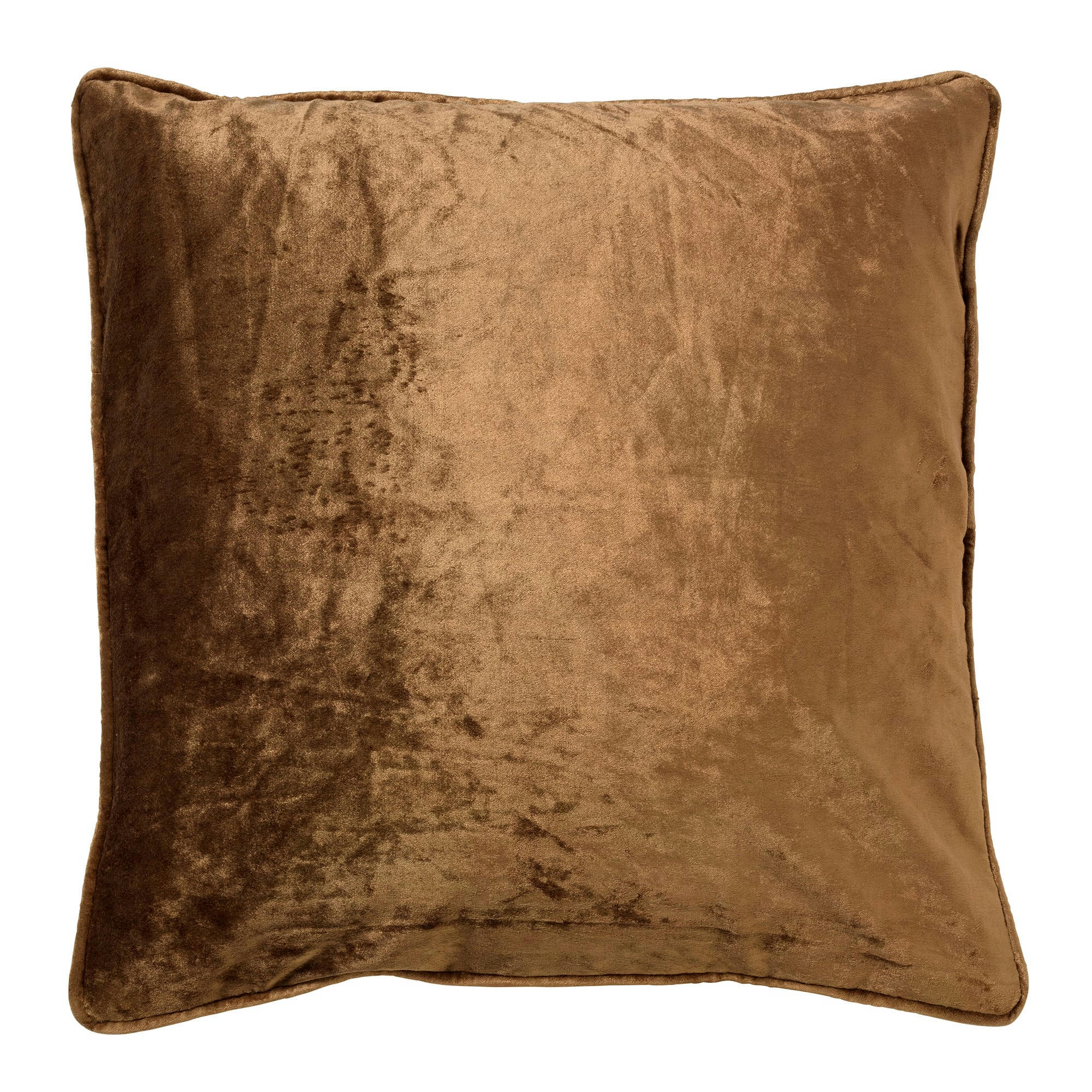 - Coussin marron en velours 50x50 cm uni