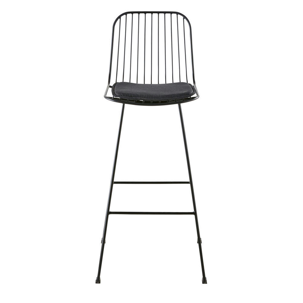 Huppy - Chaise de bar en métal noir H76