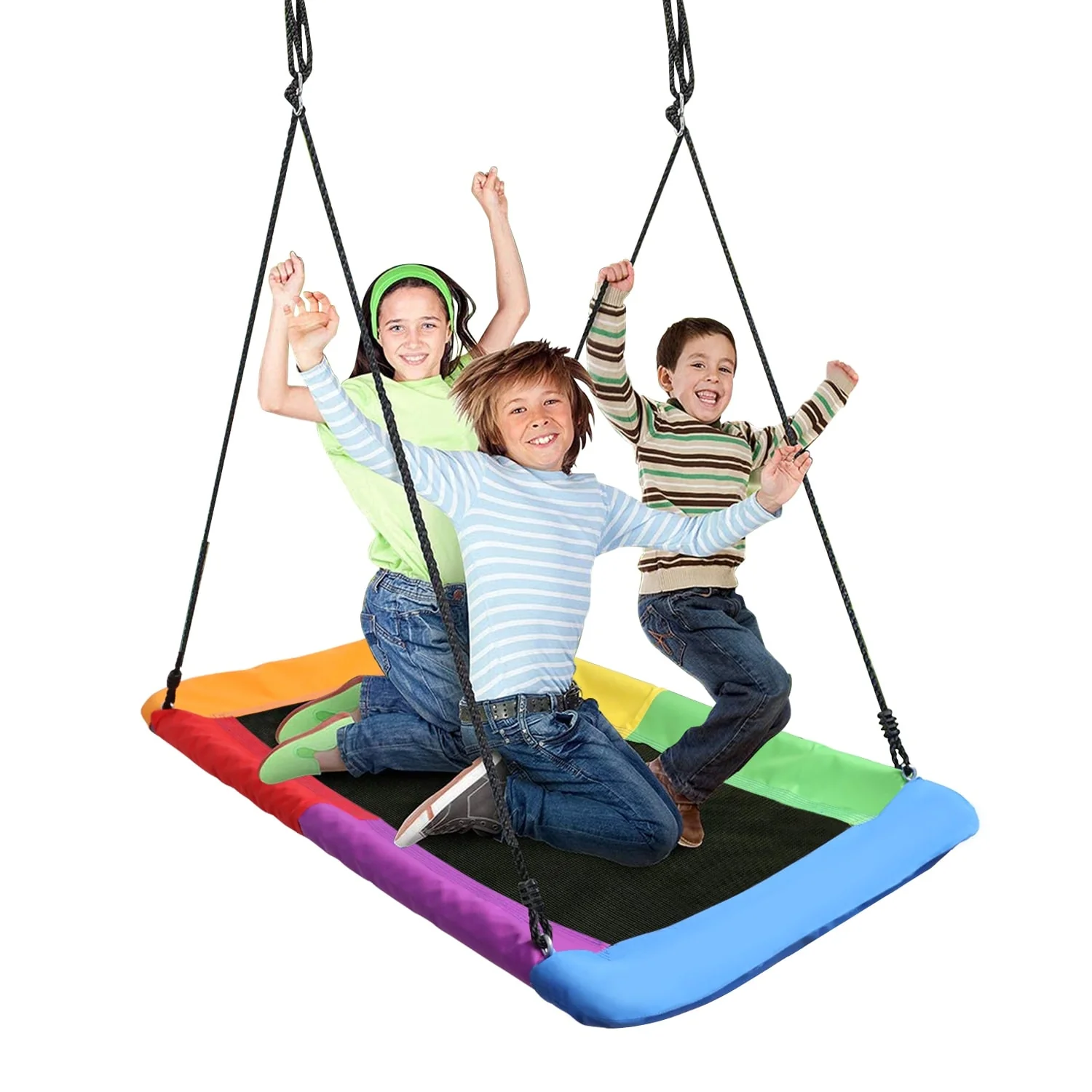 Saucer Tree Swing, Giant Outdoor Rectangle Platform Swing for Kids, Water Proof, Up to 700 lbs