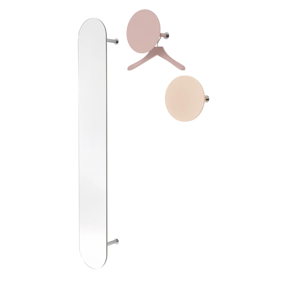 Schönbuch - Slot Wandgarderobe mit Spiegel, H 156 cm, grau-weiß