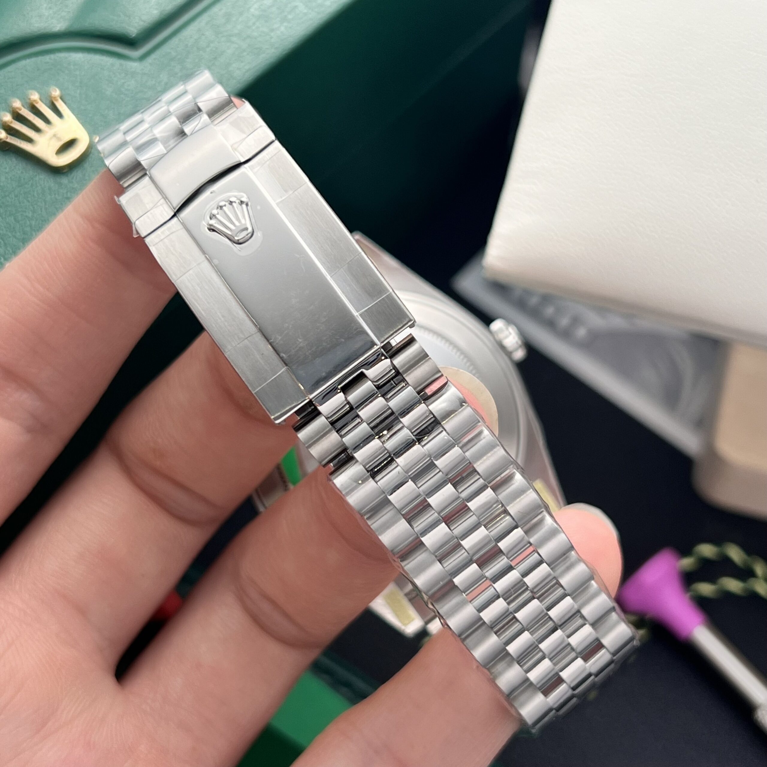 Rolex Datejust 126334 904L Steel Blue Dial CZ Diamonds 41mm Jub Super Clone