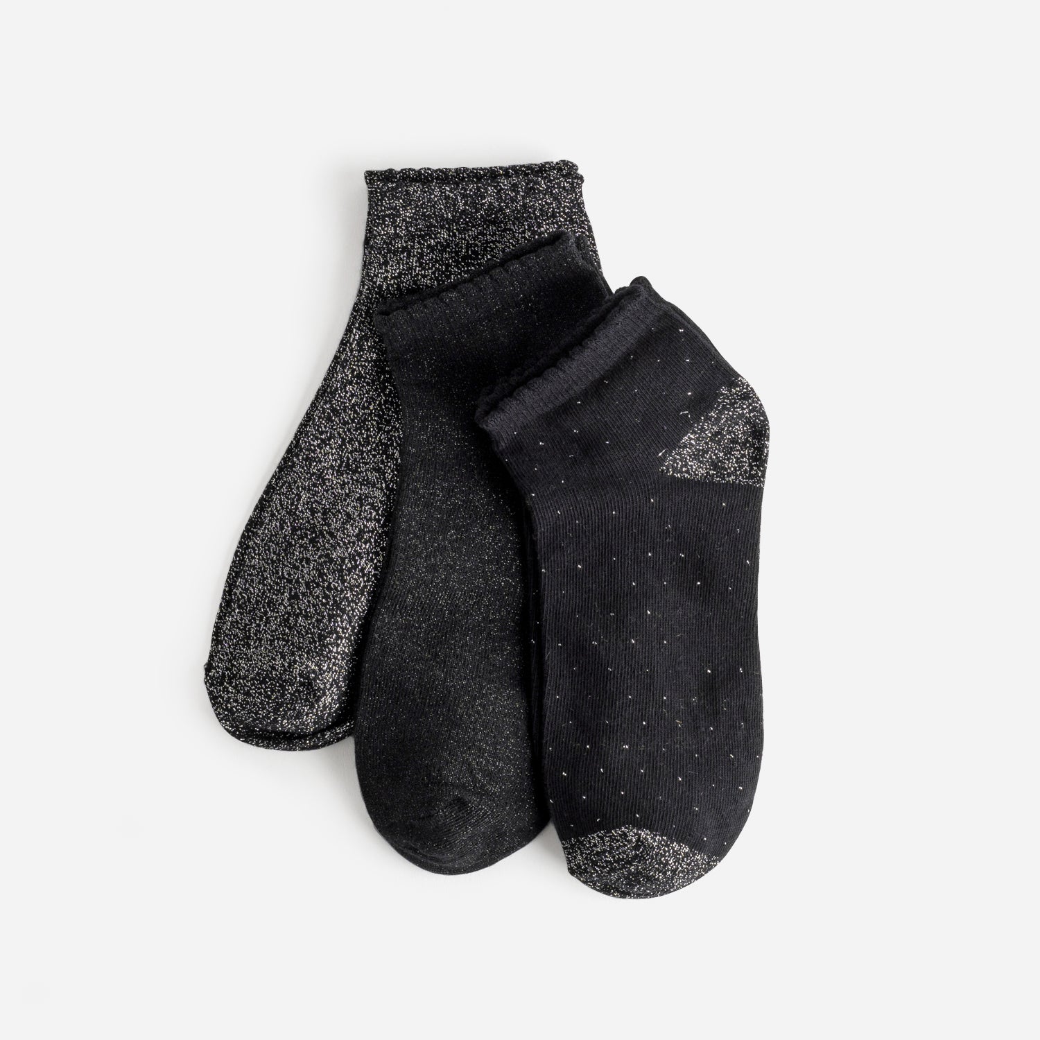 Socquettes noires pailletées