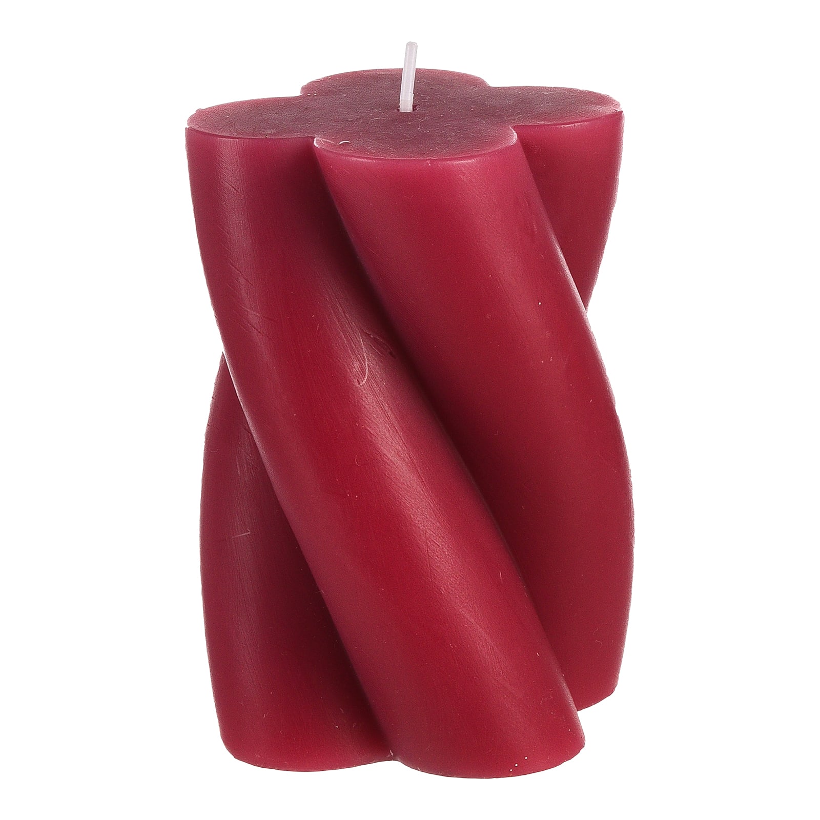 Stumpenkerze Drehung Rot, ⌀ 7 cm, H 100 mm