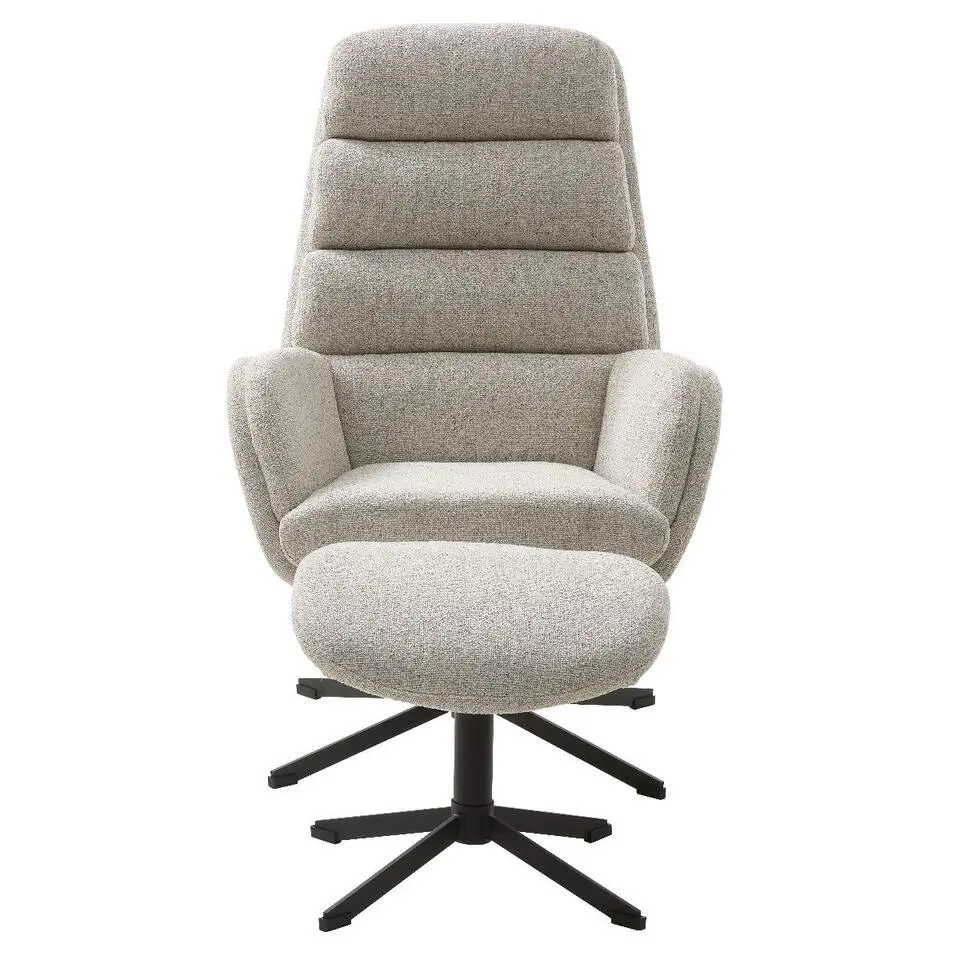 Nordic Home - Khan fauteuil met voetensteun - off white