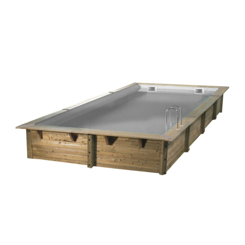 Piscine Linéa avec liner gris 3,5 x 6,5 x 1,4 m UBBINK