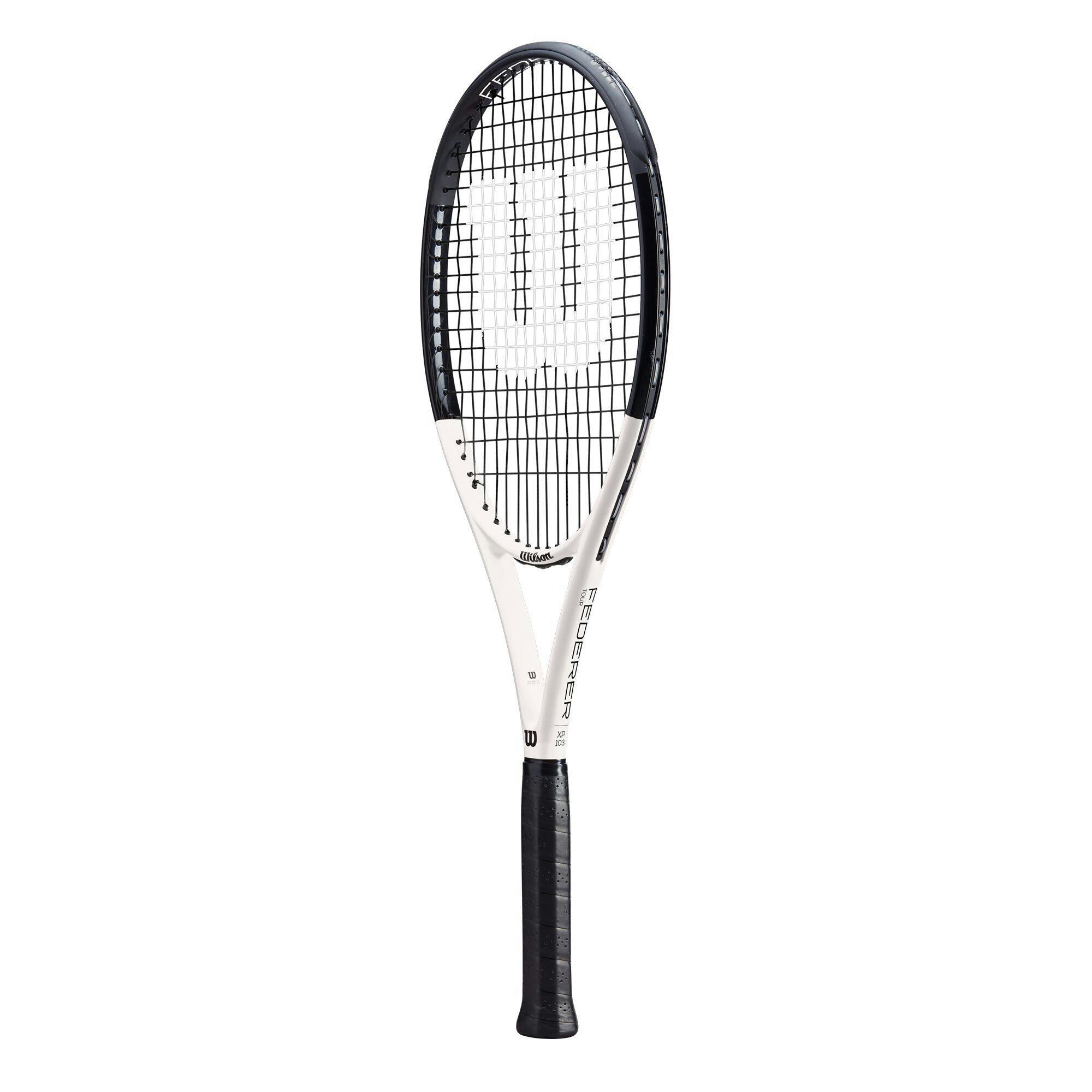 Wilson Federer Tour XP Adult Composite Tennis Racquet/Racket w/ Mid-Size Head, White/Black