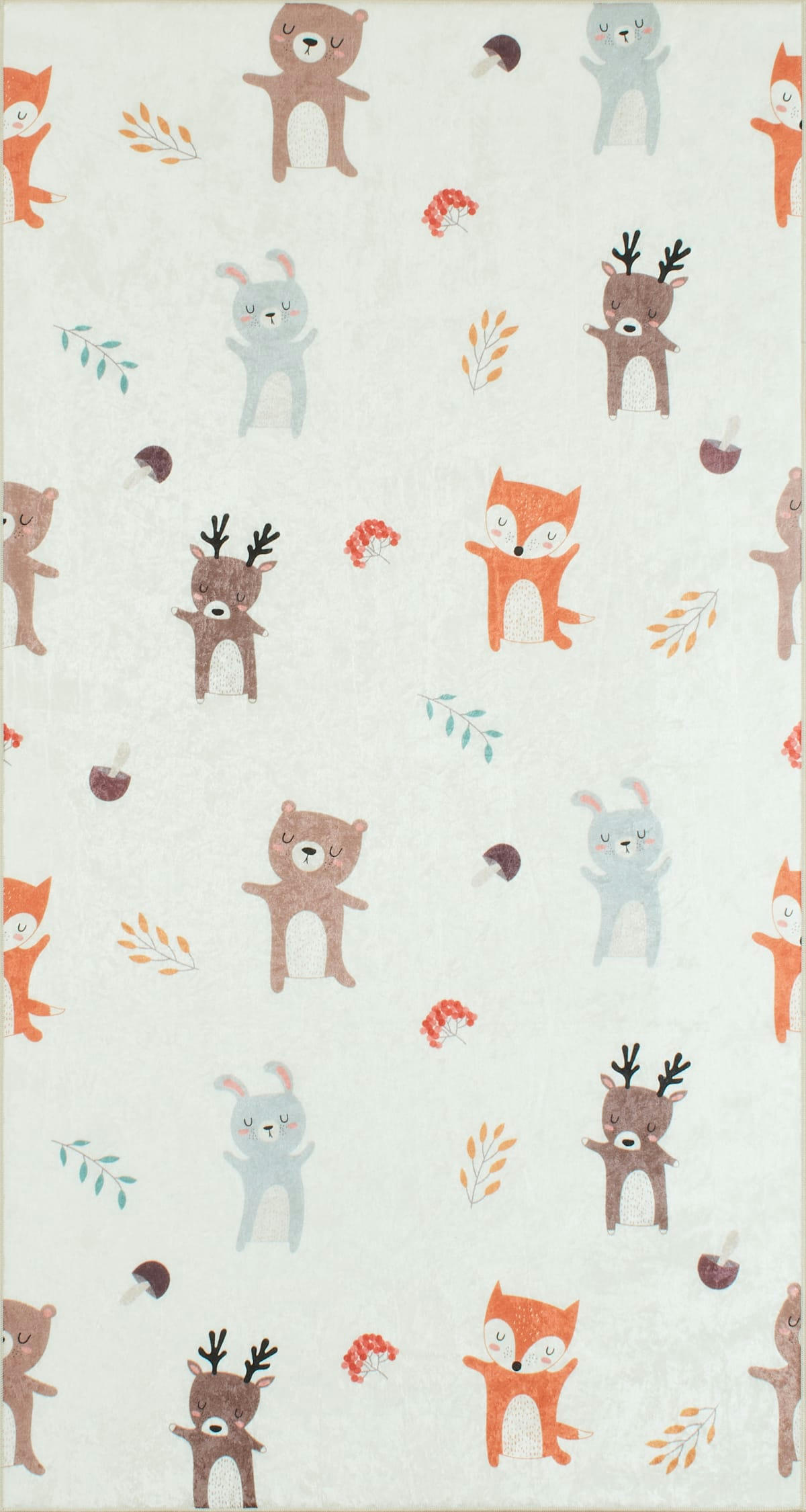 HAPPY - Tapis enfant animaux forêt 80x150
