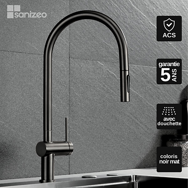 Mitigeur de Cuisine avec Douchette BERNA Noir Mat - GCE026/NG IMEX PRODUCTS