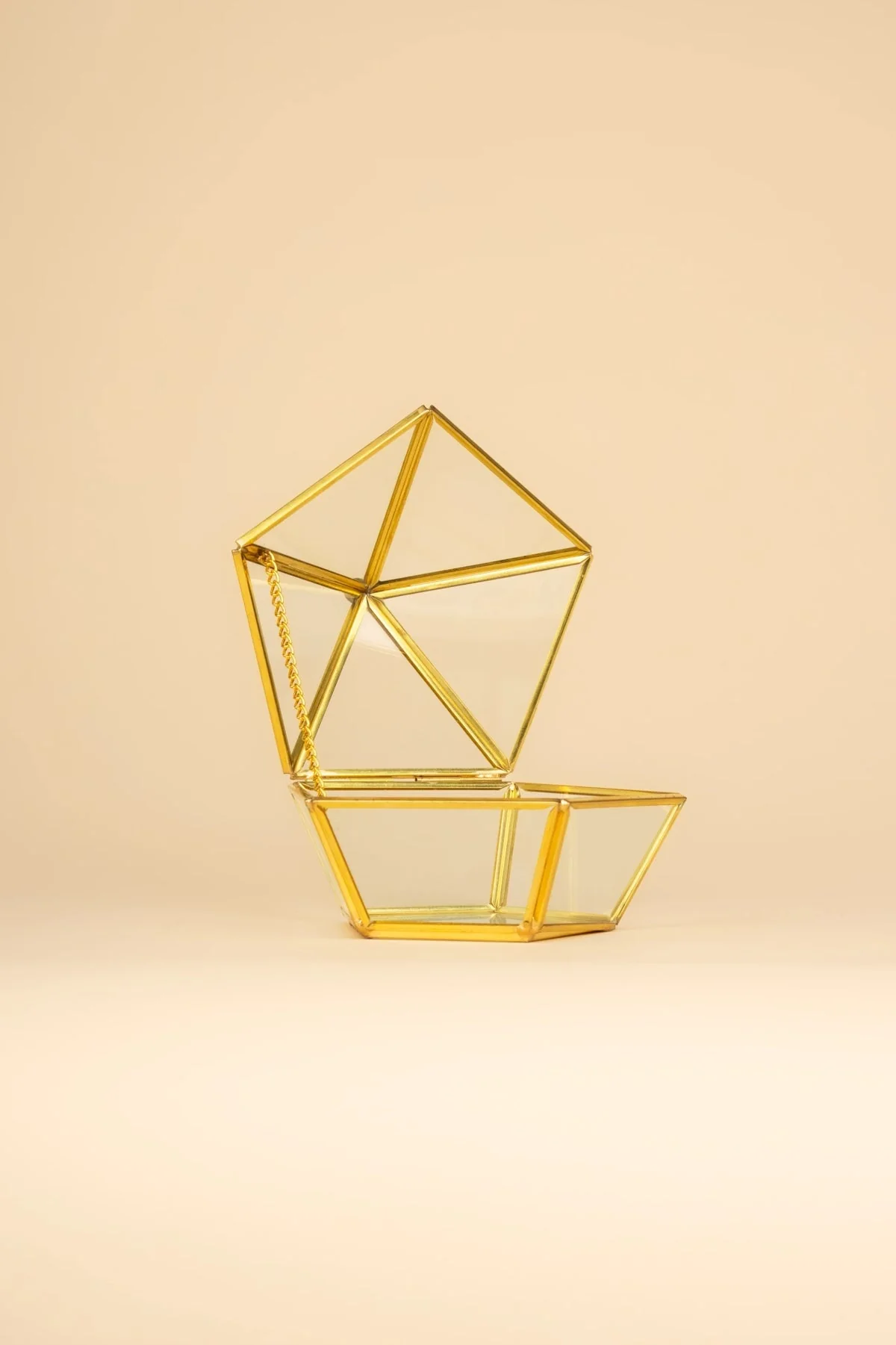 Cara Gold Tone Trinket Box