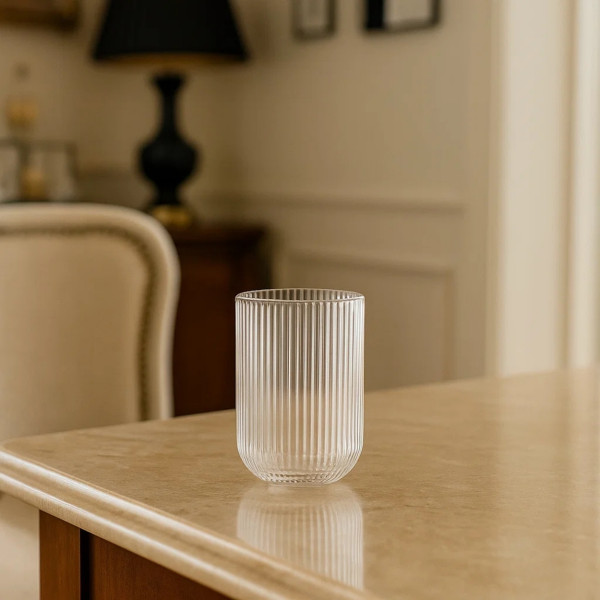 Szklanka VIVALTO wysoka prążkowane szkło 430 ml