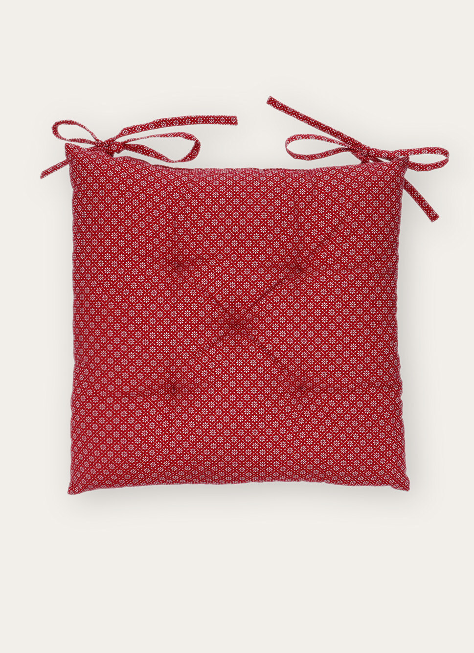 DESSUS DE CHAISE EN COTON IMPRIMÉ ROUGE/BLANC