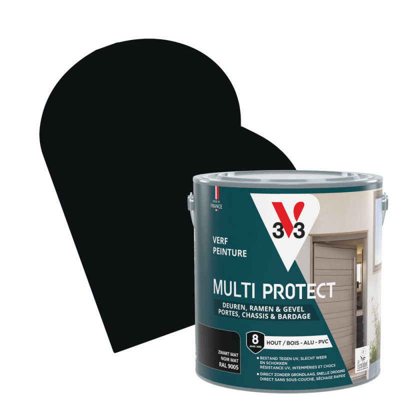 Laque Multi Protect noir mat 2,5 L V33