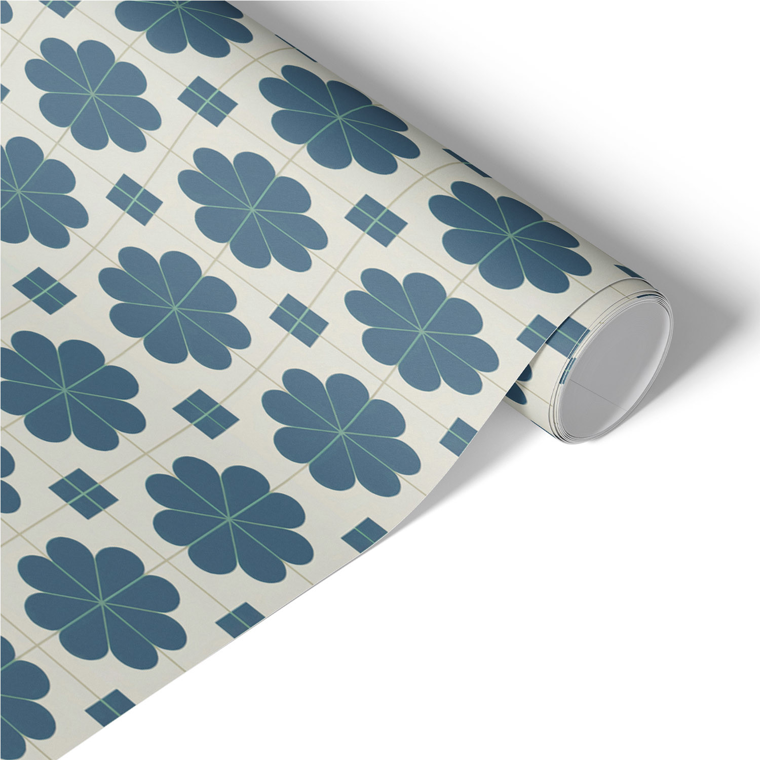 Folia meblowa Niebieskie kwiaty 50x100 Okleina samoprzylepna Retro