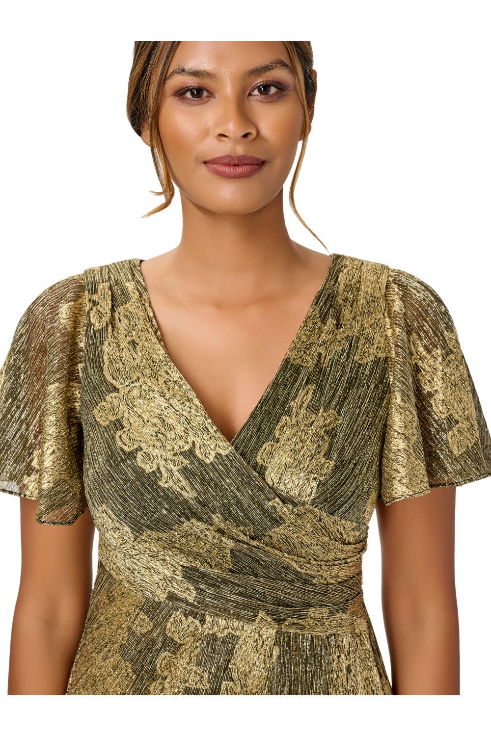 Adrianna Papell Draped Midi Dress
