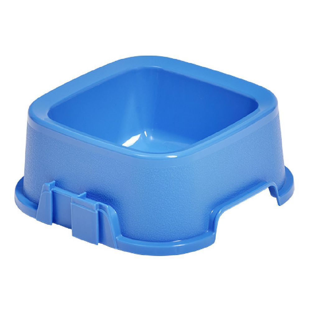 Gamelle carrée bleue 500ml - plastique 16,6x16,6xH6,5cm