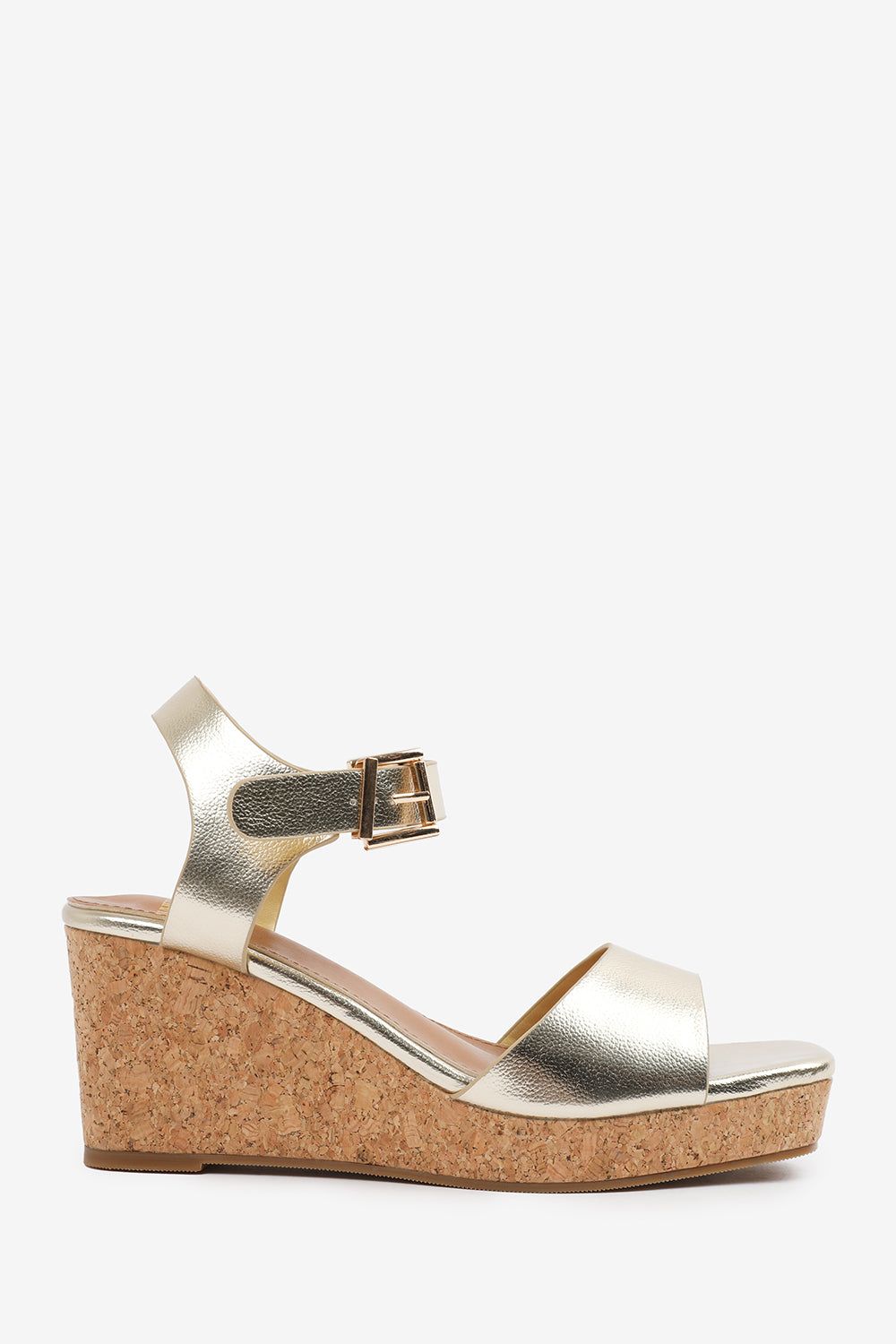 Where's That From Imelda' Wedge Sandals With Buckle Ankle Strap