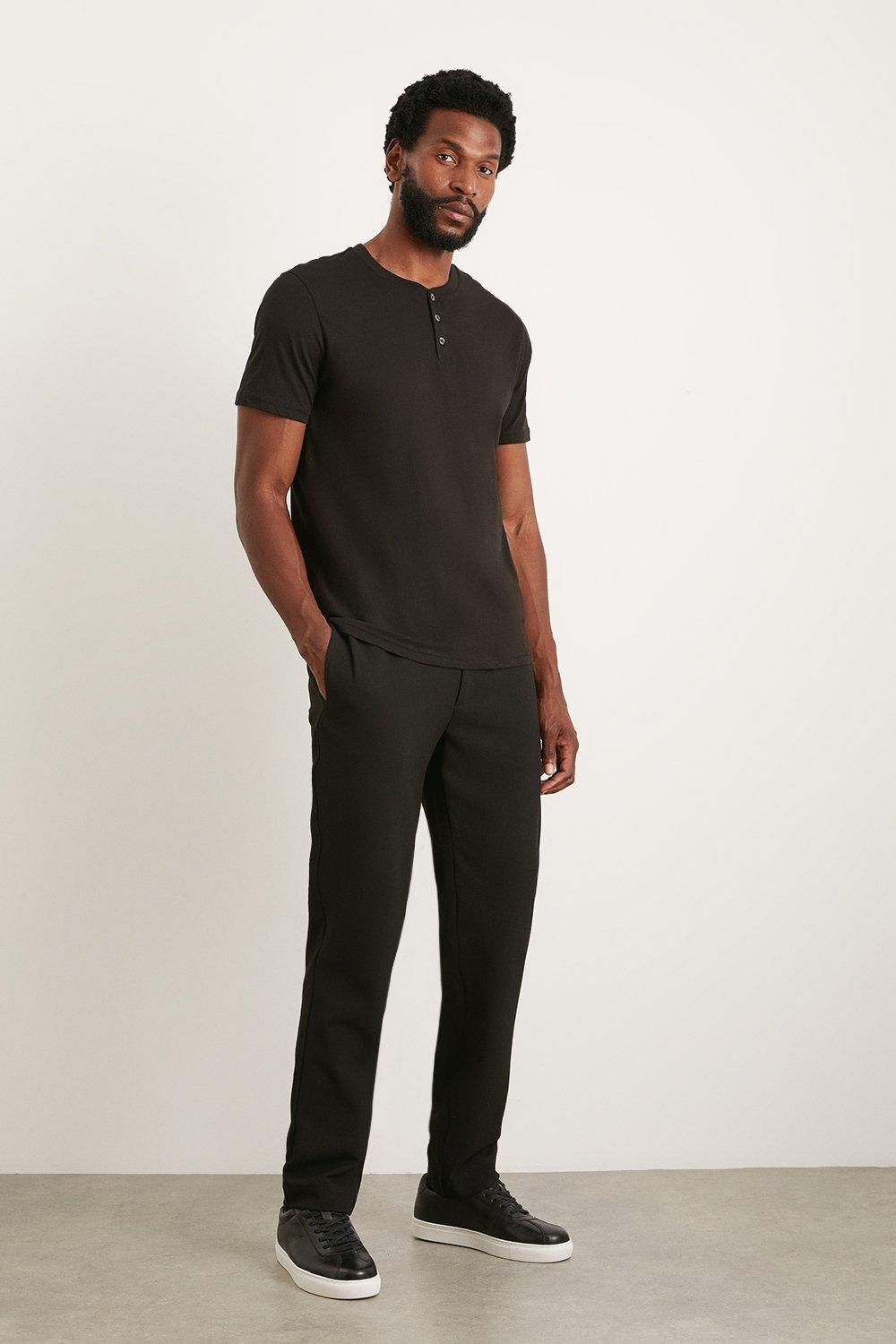 Burton Black Grandad Neck T-Shirt