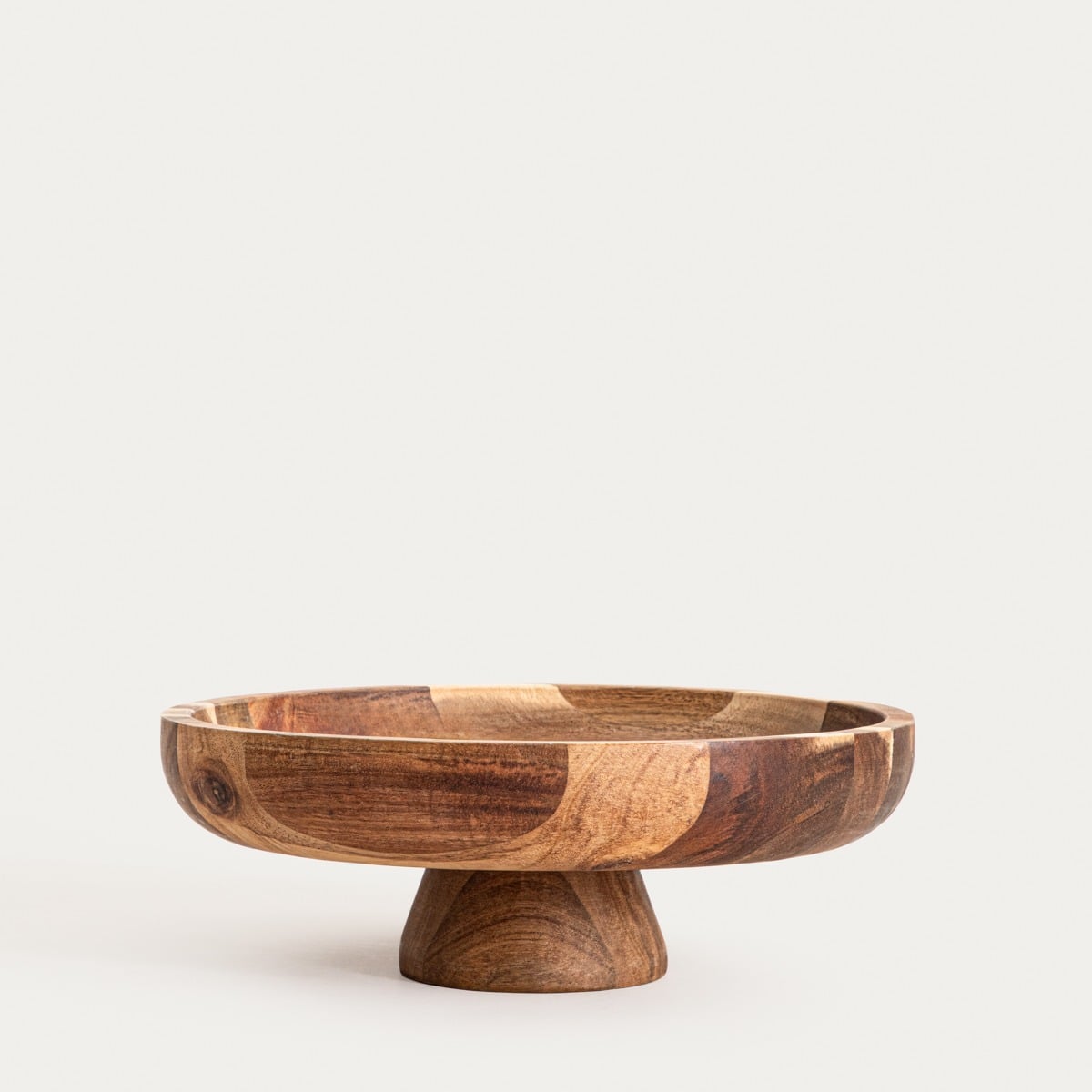 Patera MOOKA akacjowa zaokrąglana na nóżce 30,5x11 cm
