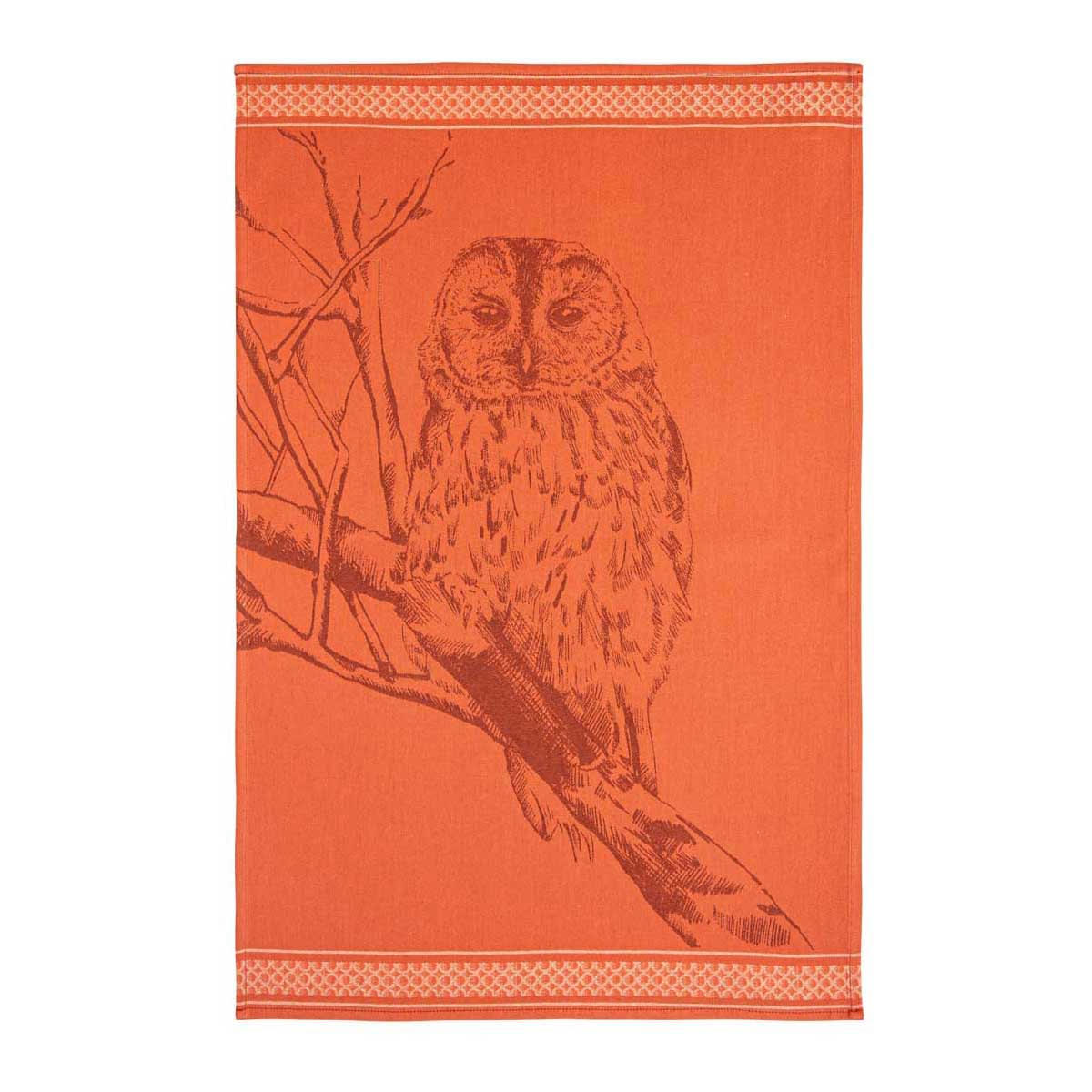 CHOUETTE - Torchon en coton orange 50x75