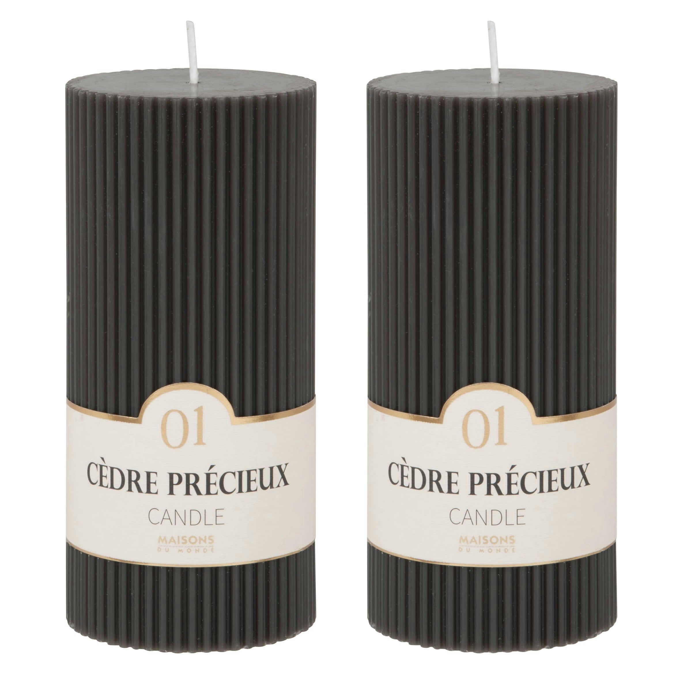 COLORAMA - Bougie striée parfumée gris foncé H15, 500g