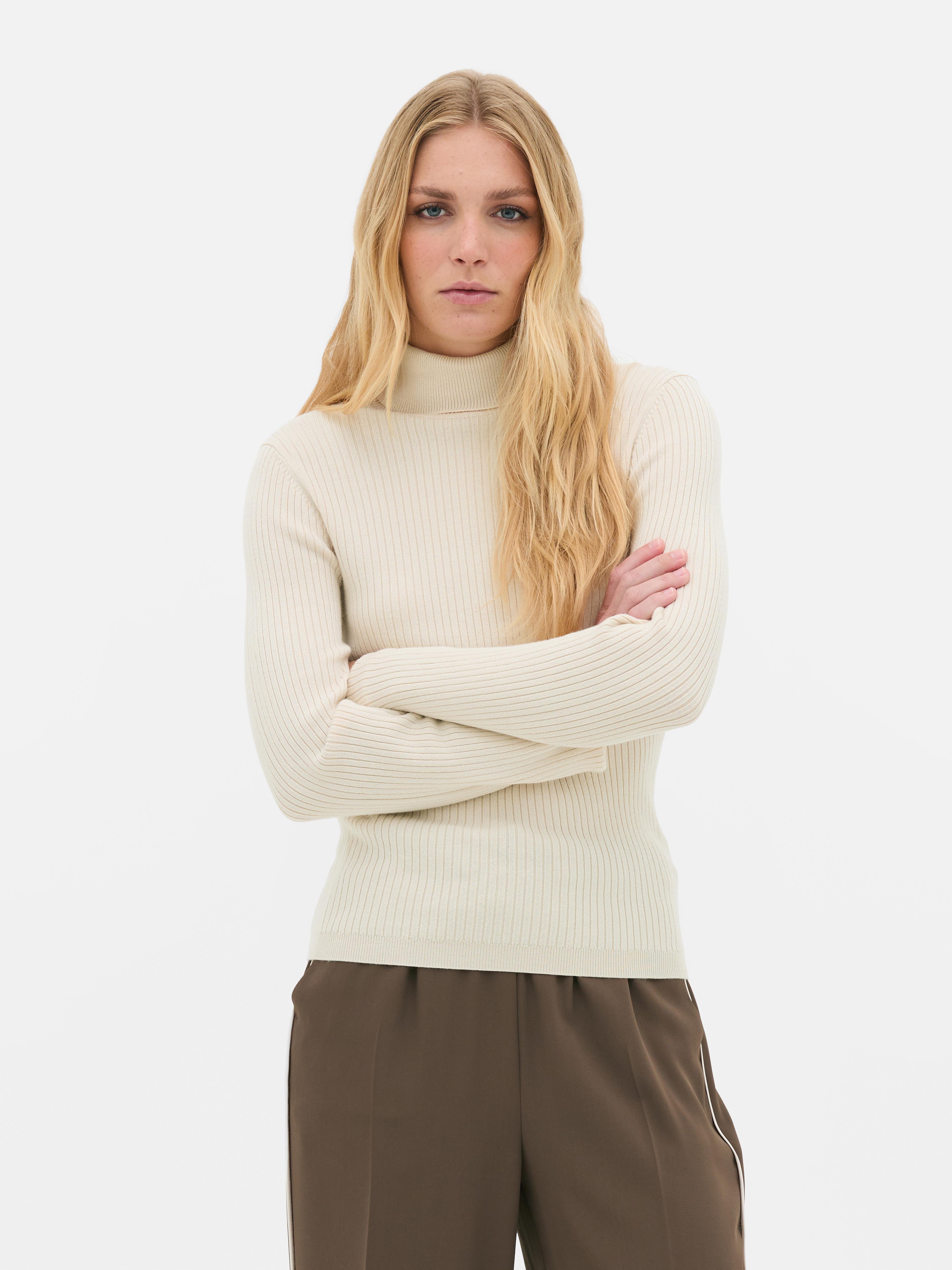 Ribbed Roll Neck Sweater