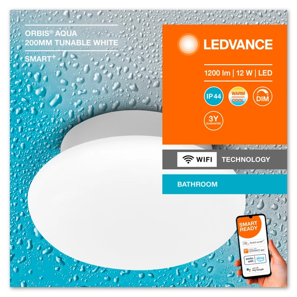 Wand-/Deckenleuchte »SMART  WIFI ORBIS WALL AQUA«, LED, inkl. Leuchtmittel, 3000-6500 K