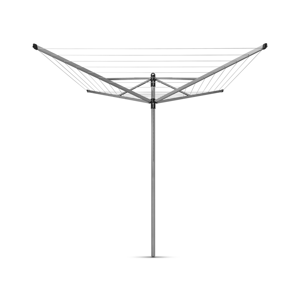 Brabantia Droogmolen Lift-O-Matic, 50 meter met metalen grondanker, doorsnede 45 mm 299940 - Metallic Grey
