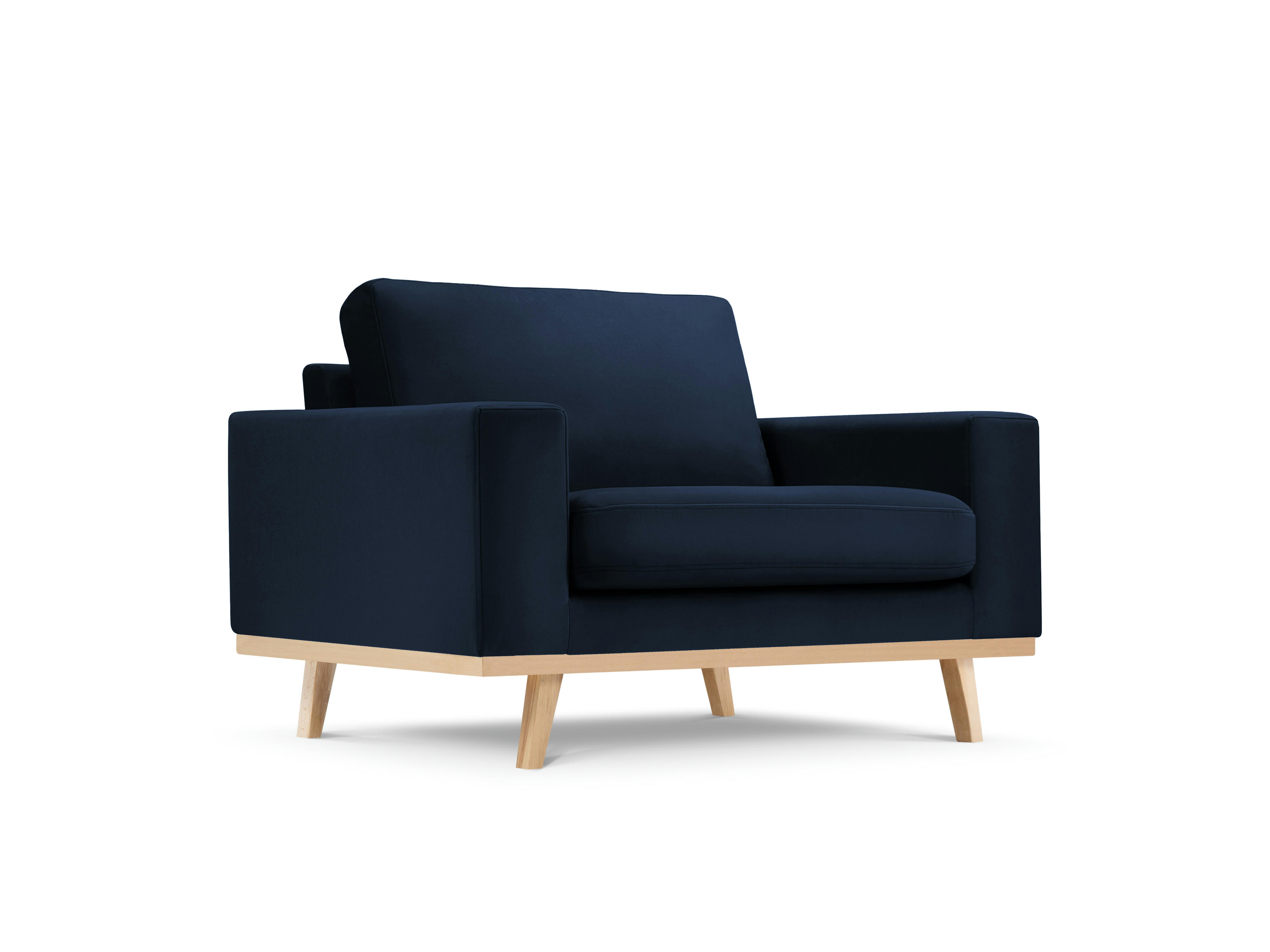 TUGELA - Fauteuil en velours bleu roi