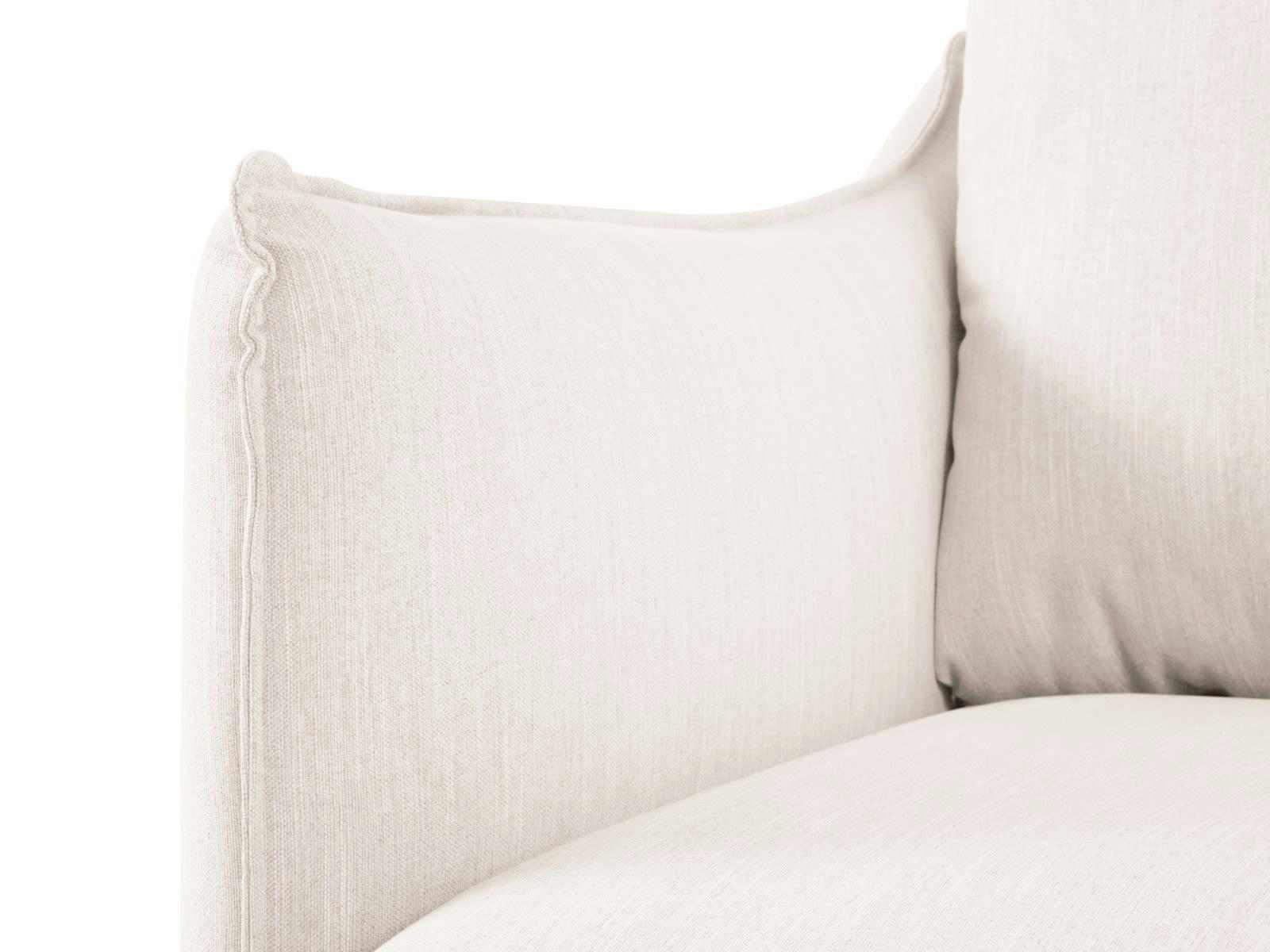 PARIS - Canapé 2 places en Tissu Structurel Beige Clair