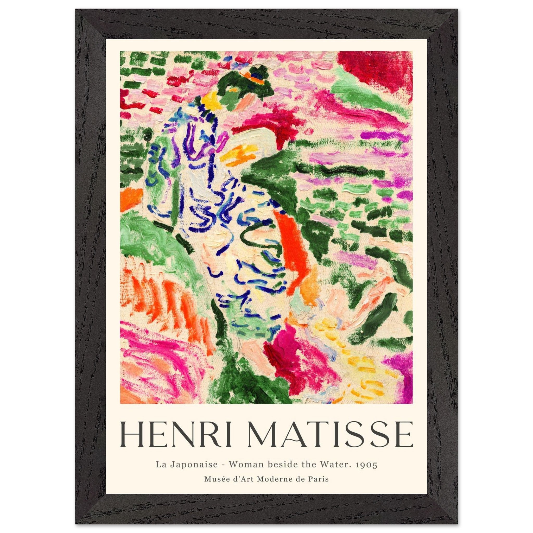 Artfulprints Poster met Lijst Matisse - La japonaise 1905  - A4 21x29.7 cm - Meerkleurig