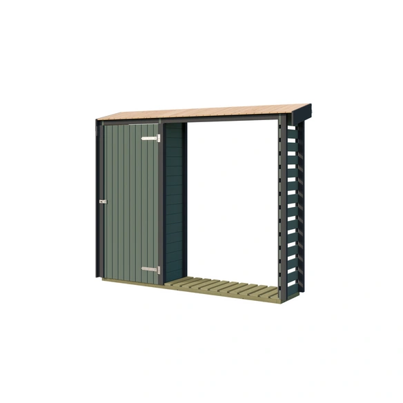 Holzaufbewahrung, »Killarney«, LxBxH: 263,3x54,8x211 cm, grüngrau