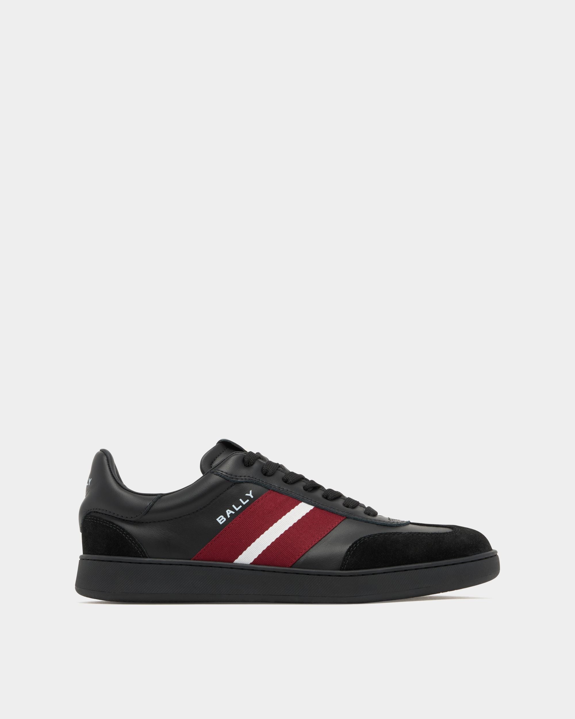 Retro Crest Sneaker Aus Leder In Schwarz
