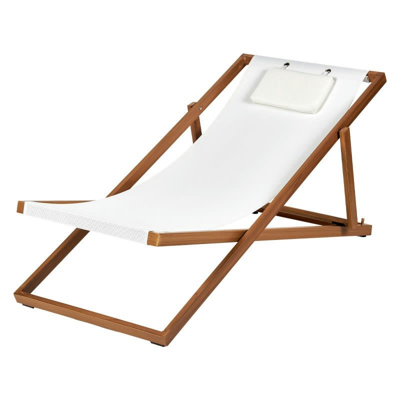 ALBA - Chaise longue de jardin en aluminium blanche