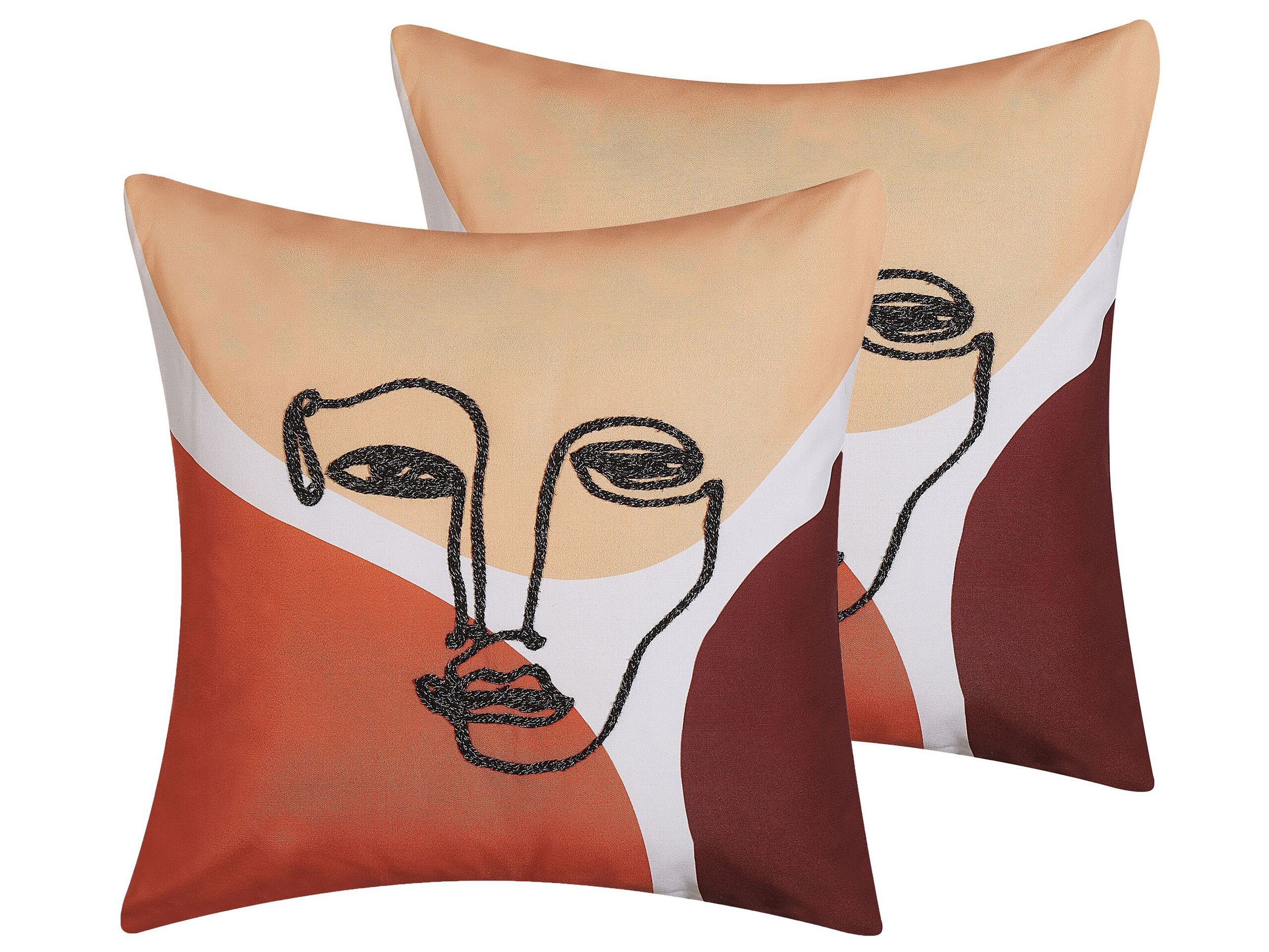 Zestaw 2 poduszek 45x45cm wielokolorowy