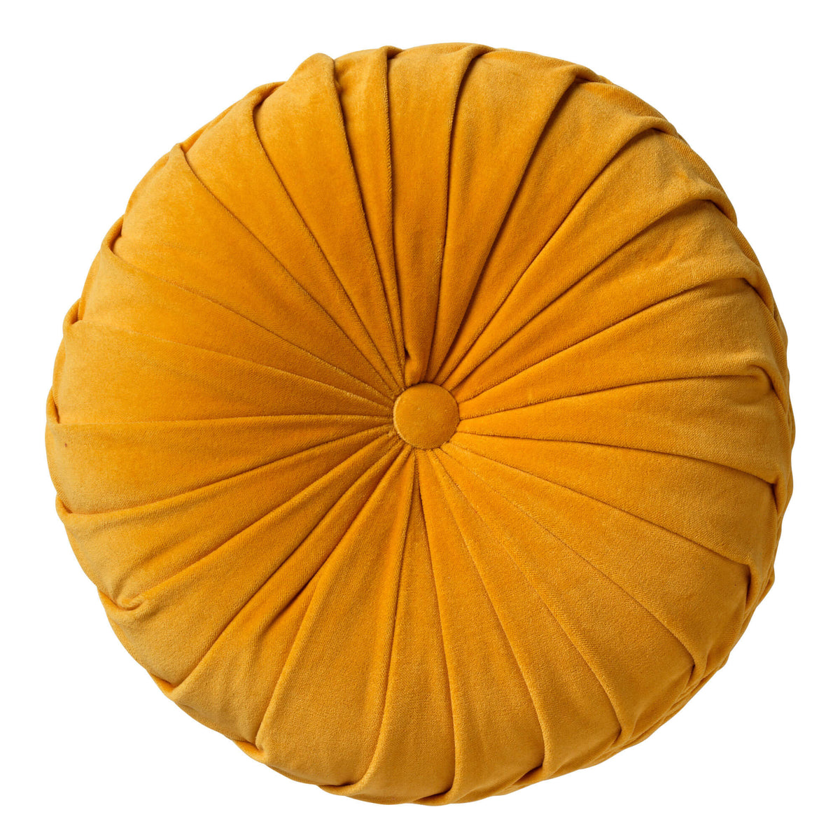KAJA - sierkussen Ø40 cm - rond - velvet - Golden Glow - geel